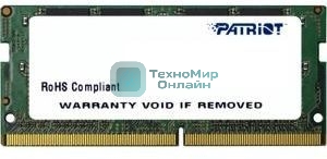 Оперативная память Patriot, DDR4, 16GB (1x16 GB), 2400 MHz, CL17, SO-DIMM