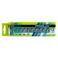 Батарея Ergolux Alkaline LR03 BP-12 AAA 1250mAh (12шт) коробка