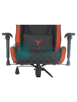 Кресло Knight OUTRIDER черный/красный, экокожа, 120 кг, механизм качания