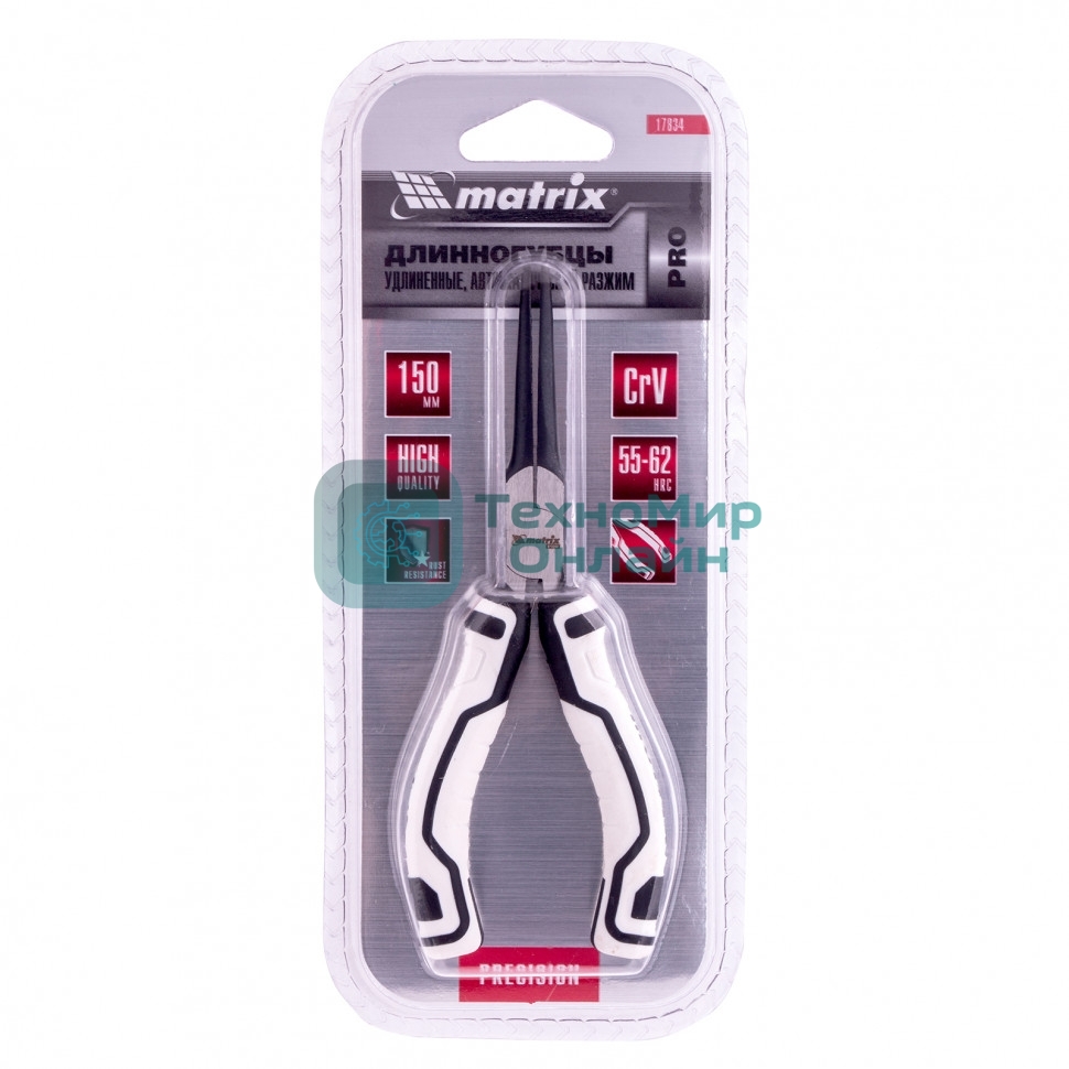 Длинногубцы Matrix Mini (удлиненные), 150 мм, авторазжим, PRO