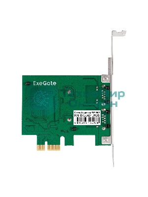 Сетевой адаптер ExeGate EXE-562 (PCI-E x1 v2.0, 2xRJ45, UTP 10/100/1000Mbps, Realtek Chipset RTL8111F)