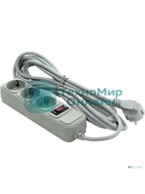 Сетевой фильтр ExeGate EX221183RUS SP-3-5G (3 розетки, 5 м, евровилка, серый)