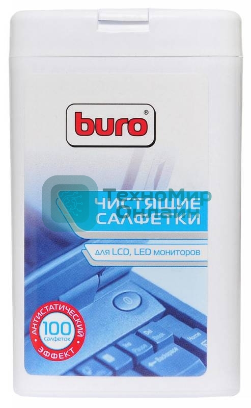 Салфетки Buro BU-tft для экранов ЖК мониторов туба 100шт влажных