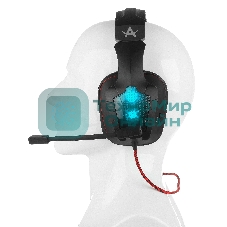 Гарнитура проводная Qumo Arsenal GHS 0016, стереогарнитура, подсветка, USB