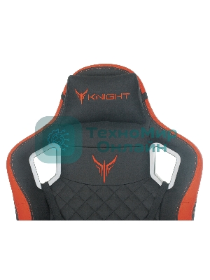 Кресло Knight OUTRIDER черный/красный, экокожа, 120 кг, механизм качания