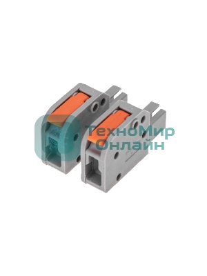 Клемма Rexant СМК 222-421R проходная разъемная 1 полюс серый 0,2-2,5/4 мм² (50 шт/уп)