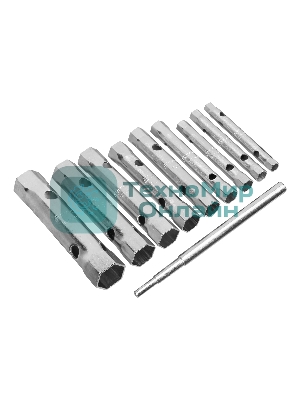 Набор ключей-трубок торцевых Sparta 6 - 22 мм, вороток, оцинкованные, 9 шт.