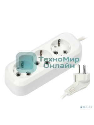 Удлинитель Smartbuy SBE-16-3-02-Z 3 гнезда 2 метра 16А/3,5 кВт с заземлением ПВС 3х1 мм2