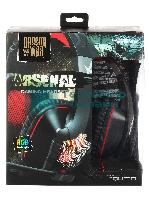 Гарнитура проводная Qumo Arsenal GHS 0016, стереогарнитура, подсветка, USB