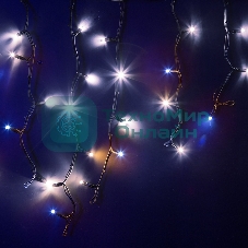 Гирлянда Neon-night Айсикл (бахрома) светодиодный, 4,0 х 0,6 м, с эффектом мерцания, черный провод каучук, 230 В, диоды белые,