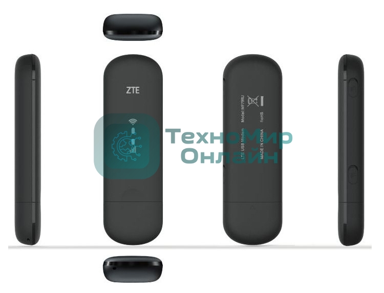 Модем 2G/3G/4G ZTE MF79RU USB Wi-Fi Firewall +Router внешний черный
