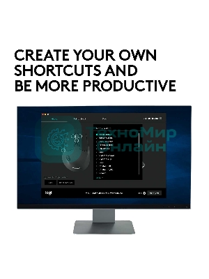Мышь беспроводная Logitech M720 Triathlon черный, 1000 dpi, радиоканал, Bluetooth, USB, кнопки - 8