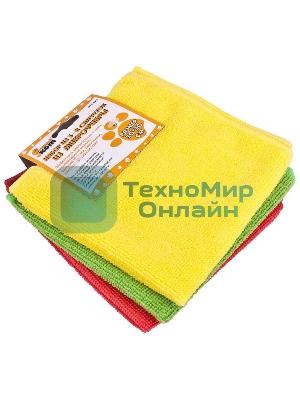 Набор из 3-х салфеток из микрофибры Рыжий кот MFS-02/3, размер: 30x30 см