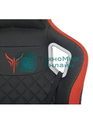Кресло Knight OUTRIDER черный/красный, экокожа, 120 кг, механизм качания