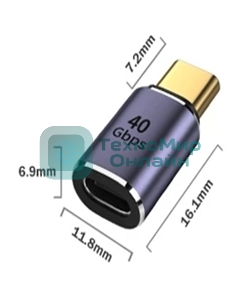 Переходник USB 4 Type-C мама-папа прямой