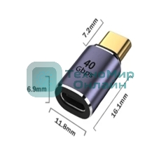 Переходник USB 4 Type-C мама-папа прямой