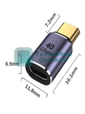 Переходник USB 4 Type-C мама-папа прямой