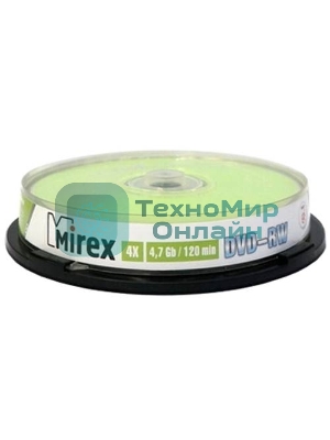 Диск DVD-RW Mirex 4.7 Gb, 4x, Cake Box (10), (10/300)