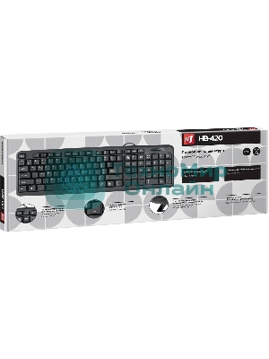 Клавиатура проводная Defender HB-420, USB, черный