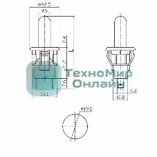 Выключатель-кнопка Rexant 250V 2.5А (2с) ON-(OFF) Б/Фикс белый (мебельная)