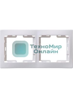 Рамка IEK EMK20-K01-DM РГ-2-КБ 2местн. горизонт. КВАРТА (белый)
