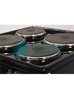 Плита электрическая De Luxe 5004.12э черный, конфорок 4 шт, духовка 46 л, 50 см x 85 см x 50 см