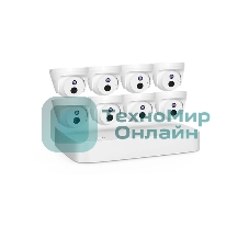 Комплект видеонаблюдения Tenda K8P-4CRс PoE на 8 каналов: видеорегистратор и 8 камер 