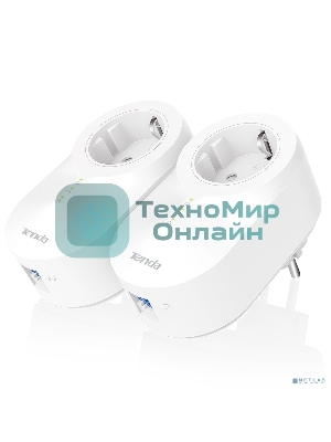 Сетевой адаптер Tenda PH6 набор 2хPowerLine адаптеров AV1000 с проходной Евро розеткой