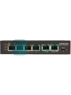 Коммутатор Osnovo SW-20600/D удлинитель FE на 6 портов с питанием по PoE, 4 *10/100 Base-T PoE, 1 *10/100 Base-T Uplink с поддержкой питания по PoE (до 90W), 1 *10/100 Base-T Uplink, PoE на порт - до 30W, суммарно до до 87W