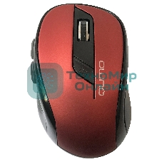 Мышь беспроводная Qumo Office Line M62 красный, 1600 dpi, радиоканал, USB, кнопки - 6