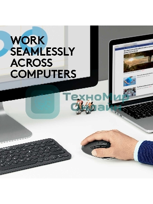 Мышь беспроводная Logitech M720 Triathlon черный, 1000 dpi, радиоканал, Bluetooth, USB, кнопки - 8