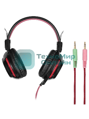 Проводные наушники Oklick HS-G300 черный/красный, полноразмерные, Jack 3.5 мм