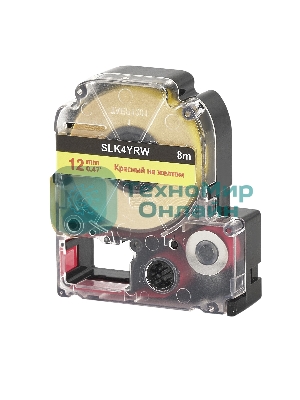 Кассета с лентой S'OK by Sakura Printing K4YRW для Epson, красный на желтом, 12мм/8м