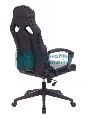 Кресло Zombie DRIVER черный, экокожа, 120 кг, механизм качания