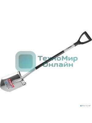 Штыковая лопата Зубр Артель-НС из нержавеющей стали с рукояткой 39407_z01