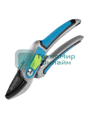 Секатор с наковальней Palisad LUXE 215 мм, регулировка захвата, трехкомпонентные рукоятки