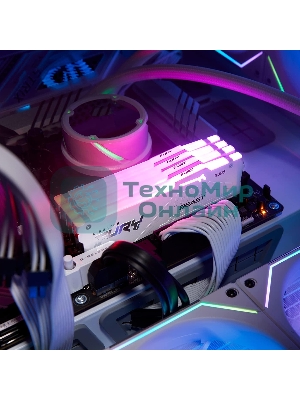 Оперативная память Kingston Fury Beast, DDR5, 32Gb (2x16GB), 5600MHz, CL36, DIMM, радиатор, RGB, белый