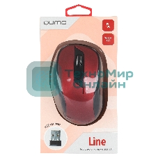Мышь беспроводная Qumo Office Line M62 красный, 1600 dpi, радиоканал, USB, кнопки - 6
