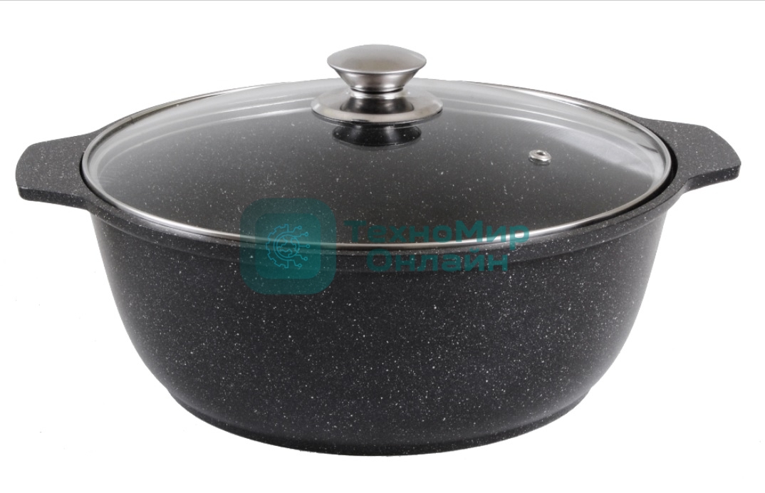 Кастрюля-жаровня Kukmara 4 л со стек. кр., АП (темный мрамор) ЖМТ42а