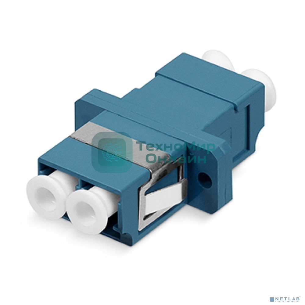 Монтажное оборудование Hyperline DLC-DLC-SM Проходной адаптер LC-LC duplex, SM (для одномодового кабеля), корпус пластмассовый (SC Adapter Simplex dimension), (синий)