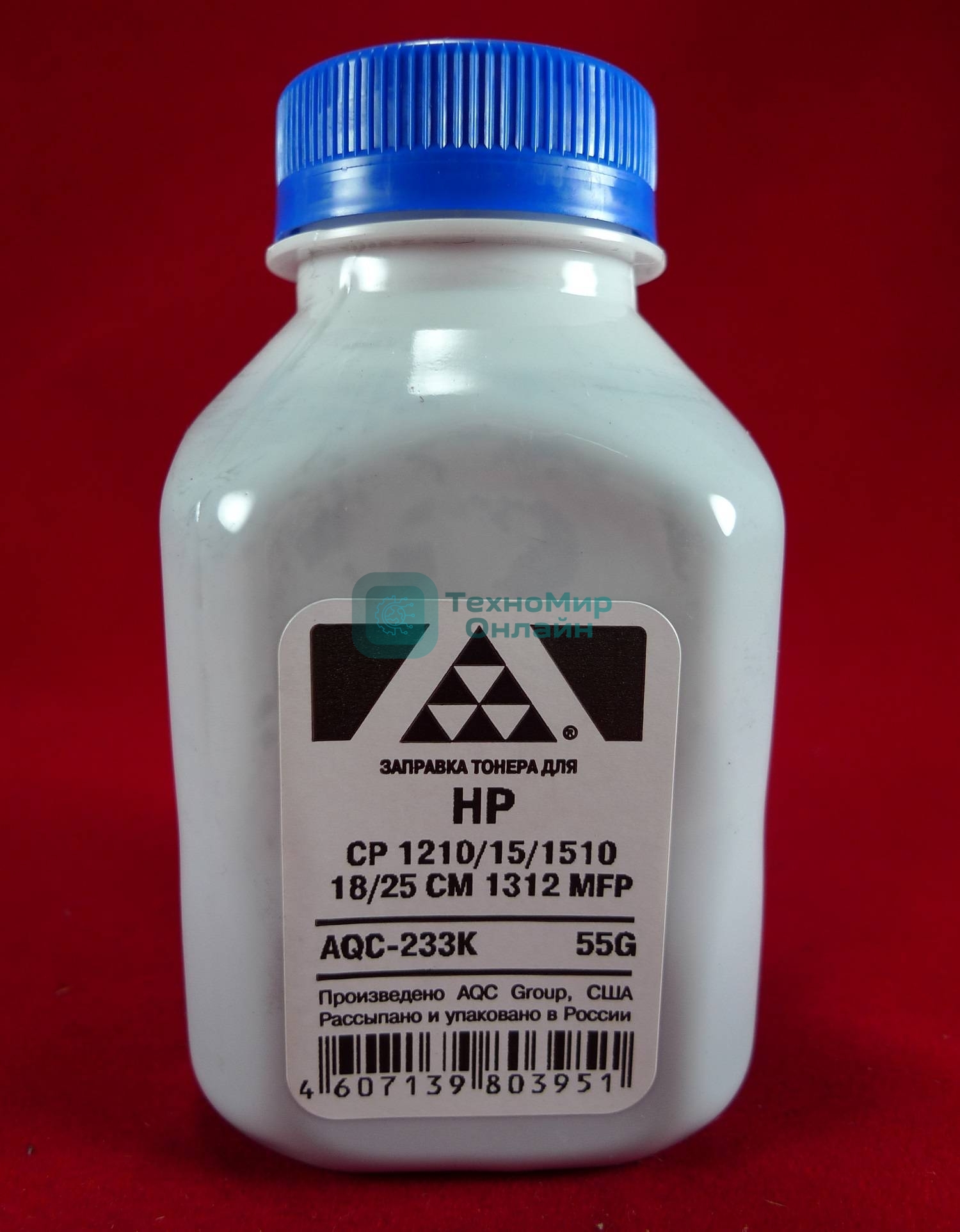 Тонер HP CP 1210/15/1510/18/25/CM 1312 MFP черный, (фл.55г.) AQC фас. Россия