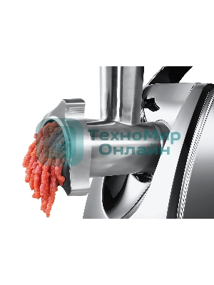 Мясорубка электрическая Bosch MFW68660 черный, 2200 Вт, 4.3 кг/мин, реверс, защита от перегрузки, металлический лоток, насадки - 10