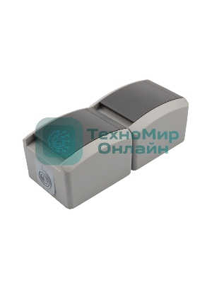 Блок из 2 розеток вертикальный Kranz INDUSTRIAL открытой установки с заземлением, IP54 серый