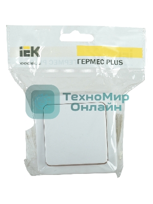 Выключатель IEK EVMP10-K01-10-54-EC ВС20-1-0-ГПБ выкл 1кл о/у IP54 (цвет клавиш: белый) ГЕРМЕС PLUS