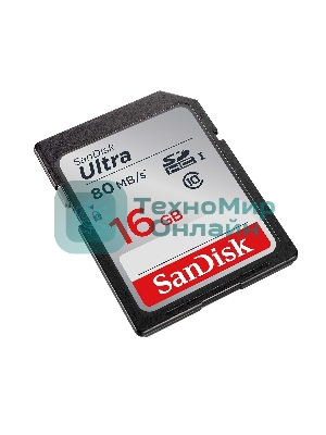 Флеш карта SDHC 16Gb Class10 Sandisk SDSDUNC-016G-GN6IN Ultra 80