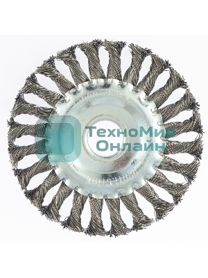 Щетка Matrix для УШМ 125 мм, посадка 22,2 мм, плоская, крученая металлическая проволока