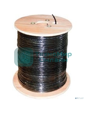 Кабель витая пара Rexant F/UTP, cat.5e, PE, 4PR, 24AWG, внешний, черный, с тросом, 305 м