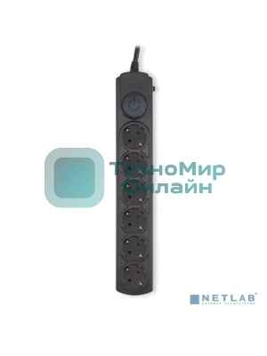 Сетевой фильтр Ippon BK-6-EU-3-16-B 3 м, 6 розеток, черный, коробка