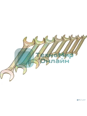 Набор ключей рожковых Rexant (6х7-20х22 мм), 8 шт., желтый цинк