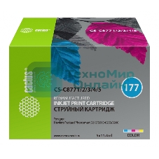 Картридж струйный Cactus CS-C8771/2/3/4/5 №177 многоцветный (11.4 мл.) для HP PS 2113/3313/8253/8200